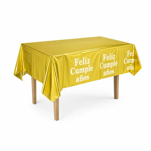 Mantel dorado con letra de Feliz cumpleaños Blanco's foto | Dádiva |  BizneCubano