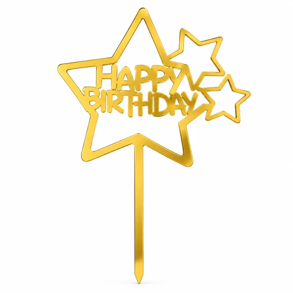 Topper Happy birthday Dorado M12's foto | Dádiva |  BizneCubano