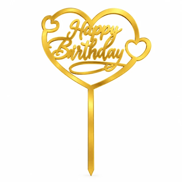 Topper Happy birthday Dorado M14's foto | Dádiva |  BizneCubano