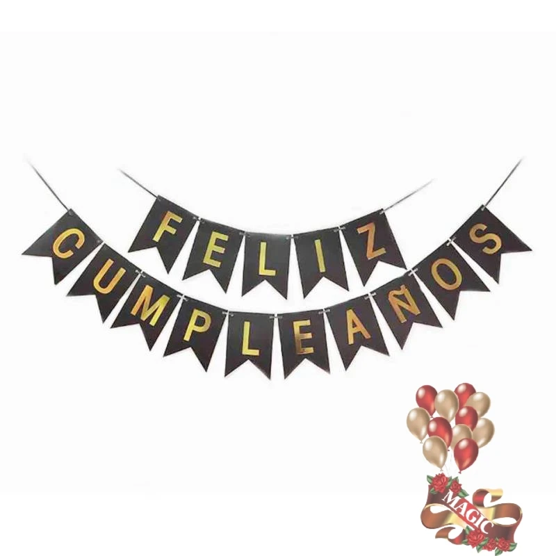 Banderín de feliz cumpleaños negro's foto | Dádiva |  BizneCubano
