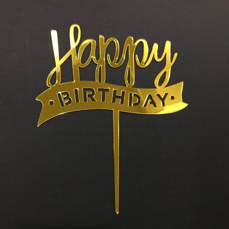Topper Happy birthday Dorado M1's foto | Dádiva |  BizneCubano