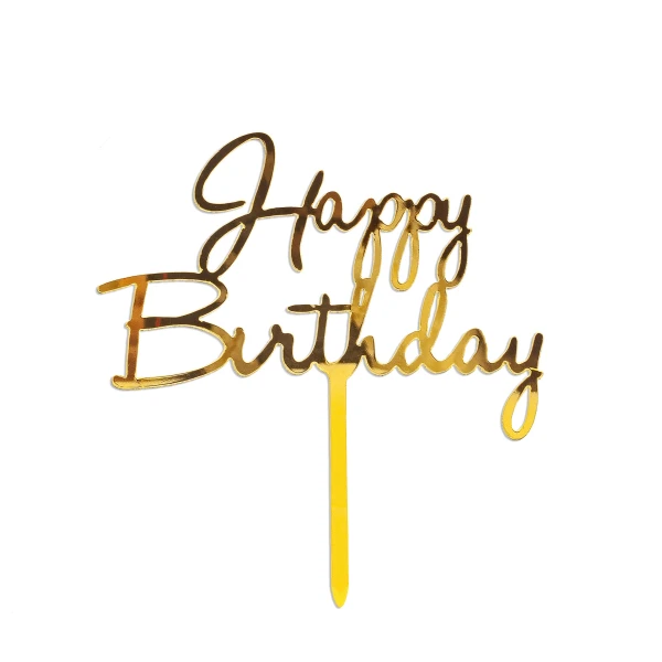 Topper Happy birthday Dorado M7's foto | Dádiva |  BizneCubano