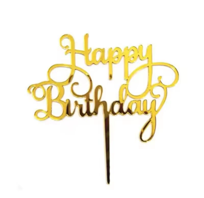 Topper Happy birthday Dorado M8's foto | Dádiva |  BizneCubano